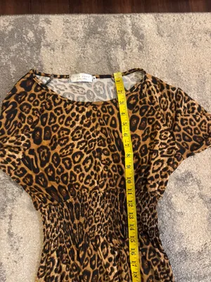 Sign Here Leopard Print Smocked Waist Midi Dress - Brown thumbnail 6