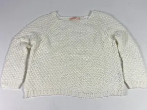 Scandal Italy Sweater Womens One‎ Size White Textured Open Knit Raglan Pullover thumbnail 1