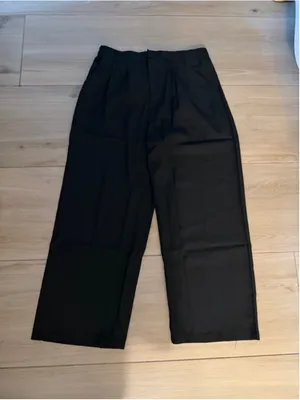 NEW Black High Waisted Straight Leg Dress Pants Career L 32/28 thumbnail 1