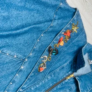 Vintage cotton denim Jean jacket horse / ranch / cowgirl theme embroidered patch thumbnail 7