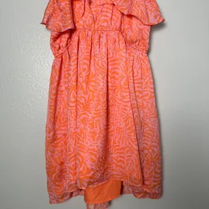 LILLY PULITZER Women's Size XL/TG‎ Mini Dress Coral Orange Pink Flounce Ruff thumbnail 8