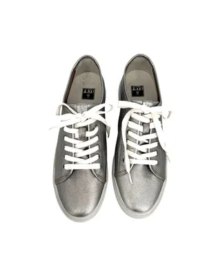 Frye Womens Gia Metallic Silver Leather Low Lace Up Sneakers Size 9.5 thumbnail 2