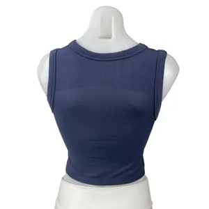 Free People Women's Blue Sleeveless Activewear Athletic Yoga Crop Tank Top Sz M thumbnail 3