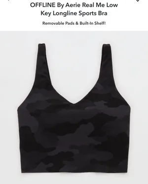 OFFLINE By Aerie Real Me Low Key Longline Sports Bra - XS Camouflage thumbnail 2