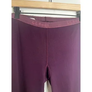 LL Bean Womens Small Burgundy Midweight Base Layer Leggings Thermal Pants‎ OJUH6 thumbnail 2