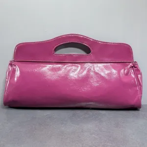 Vintage GUESS Portofino Clutch Baguette Bag | Plum Cutout Handle | Y2K thumbnail 2