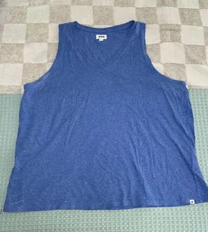Pact‎ Blue V-Neck Tank Top XXXL thumbnail 1