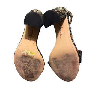 Sam Edelman Women's Yaro Floral Print Block Heel Open Toe Sandal Grey Size 8 thumbnail 8