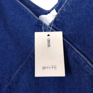 ASOS Denim Mini Dress Womens US 12 Blue V Neck Short Sleeve NWT WHITE Label thumbnail 10
