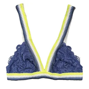 NEW Intimately Free People Mika Bralette Boho Romantic Lace Festival Y2K Blue XS thumbnail 1