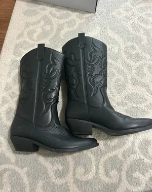 Princess Polly Black Western Cowboy Boots Embroided thumbnail 3