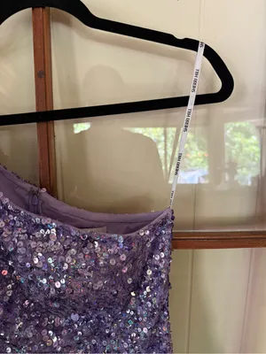 Sherri Hill 54469 Lilac One Shoulder Sequin Cocktail Dress Homecoming Prom - 4 thumbnail 5