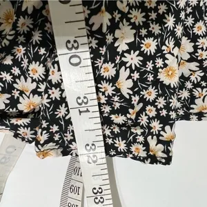 Urban Outfitters Black Daisy Floral Smocked Mini Dress Ruffle Hem Size M FD5532 thumbnail 13