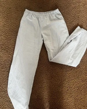 Blue & White Striped Pants Size M thumbnail 1