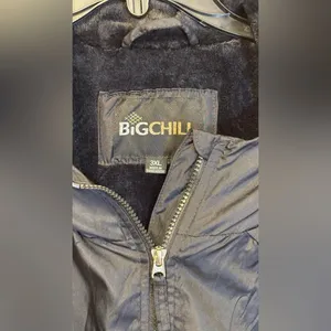 Big Chill black hoodie windbreaker fleece lined waist cinch Plus size 3XL jacket thumbnail 4
