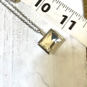 Loft two tier silver tone rhinestone necklace thumbnail 9
