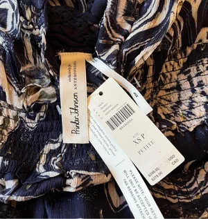 Painter Johnson for V-neck Textured Midi Dress Navy Size XSP NWT thumbnail 9