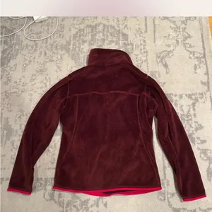 Patagonia Burgundy Fleece with Bright Pink Trim thumbnail 3