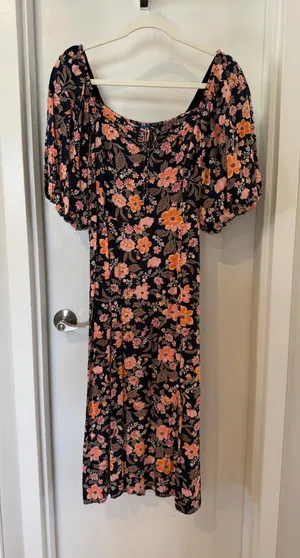 Navy Floral Old Navy Dress thumbnail 1