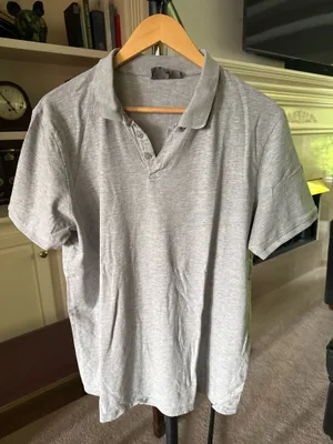 ASOS Gray Melange Polo Shirt thumbnail 1