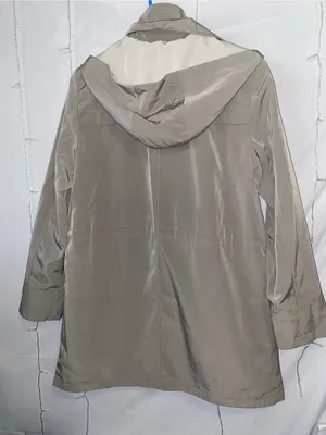 Coldwater Creek Olive Green Hooded Trench Coat with Contrast Trim thumbnail 7