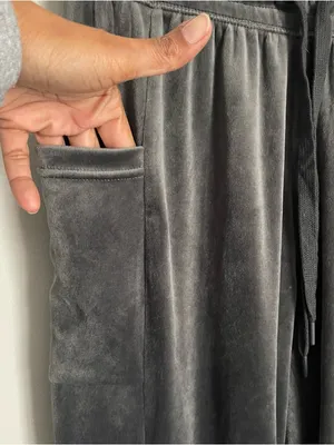 OFFLINE X AERIE | Charcoal Gray Velour Jogger Pants Sz XS thumbnail 3