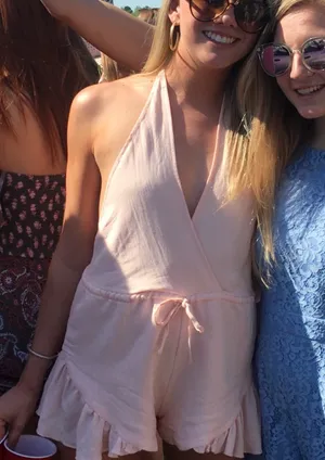 LIONESS All Summer Long Romper In Pink Linen thumbnail 3