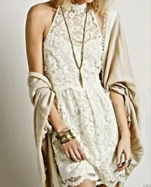 Free People Lace Cream Dress thumbnail 1