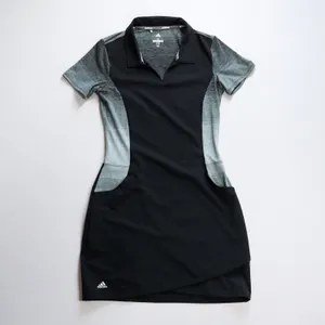 Adidas Women's Black Grey Golf Range Dress Short Sleeve‎ V-Neck Pockets Size XS thumbnail 5