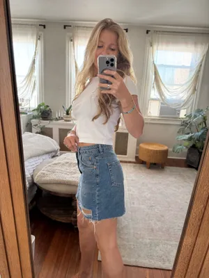 Moto Topshop Studded Denim Mini Skirt 8 thumbnail 2