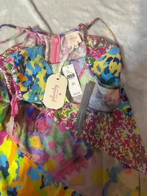 Anthropologie Vibrant Floral Maxi Dress size xsp and LP thumbnail 3