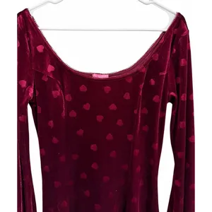 Dolls Kill Sugar Thrillz Valentine Wish Mini Dress Burgundy Women'S Size‎ Medium thumbnail 3