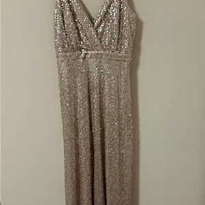 Lulu's Sequin Maxi Dress in Champagne Beige Evening Formal Party Wedding Dress thumbnail 2