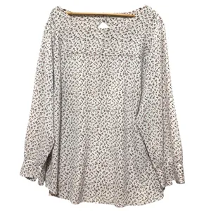 Loft Womens Peasant Boho‎ Tunic Top 26 Cream Floral Smocked Romantic Cottagecore thumbnail 1