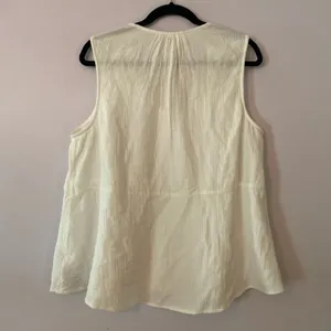 NWT Faherty White Dream Cotton Gauze Ainsley Sleeveless Blouse Minimalist Large thumbnail 7