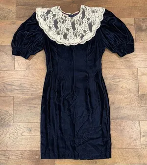 Vintage Jessica McClintock Gunne Sax Velvet Dress thumbnail 1