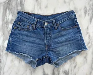 Levi’s 501 Mid-Rise Medium Wash Denim Cutoff Shorts • Sz 25 thumbnail 6