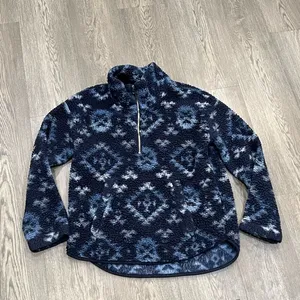 Women’s Old Navy Medium Blue 1/4 Zipper Fleece Jacket thumbnail 1