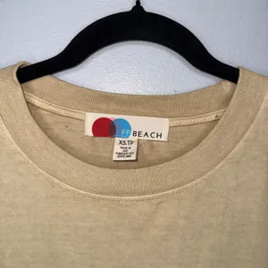 FP Beach T-Shirt Dress Women XS Tan Excellent Cotton Slit Mini thumbnail 2