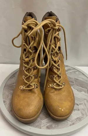 G by GUESS Women’s Size 7 Tan Lace Up Heeled Combat Ankle Boots thumbnail 1