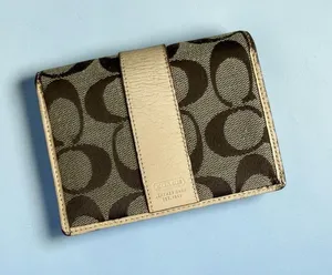 COACH Vintage Beige Logo Snap Wallet Womens thumbnail 1