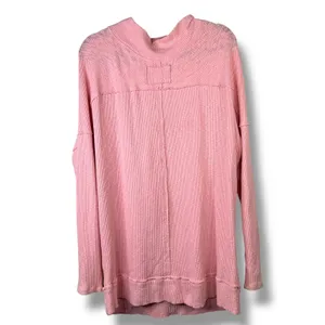 We The Free Pink Free People Casey Ribbed Knit Mock Neck Tunic Longline Sweater thumbnail 9