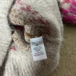 Velvet Graham Spencer Fair Isle Alpaca Sweater Womens XS Beige Pink Boho Fuzzy thumbnail 6