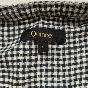 Quince Gingham Check Sleeveless Babydoll Dress Size S Black White Cottagecore thumbnail 4