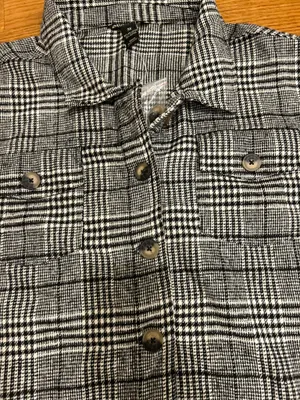 Millenium Plus Size 3X Autumn Essential Black & White Plaid Button thumbnail 16