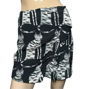 Paul & Joe Sister Vintage Women’s Size 36 2 Black White RARE Cat Print Skirt thumbnail 2