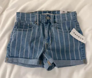 PacSun Striped Jean Shorts thumbnail 1