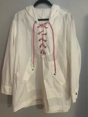 Free People White Jacket‎ with Pink Laces thumbnail 1