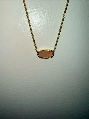 Kendra Scott Gold Necklace with Pale Pink Stone thumbnail 4
