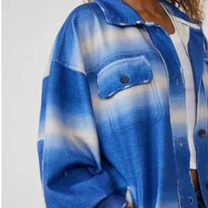 NEW Free People Printed Ruby Jacket / Deep Sea Combo Oversized‎ Shacket thumbnail 3